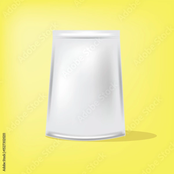 Fototapeta Plastic pouch packaging mockup vector illustration