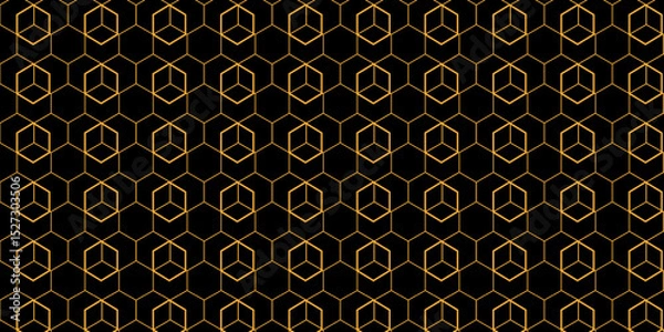 Fototapeta Vector tiles gradient science web tech connection triangle diamond honeycomb hexagon art. Vector seamless pattern with hexagon square cube geometric pattern shapes grid metal element texture design. 