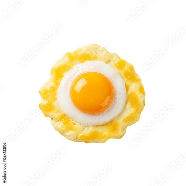 Fototapeta Egg breakfast food sunny side up egg with cheese isolated against black background delicious tasty 100 char on transparent background