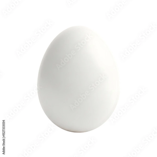 Fototapeta Isolated white egg close up shot for easter breakfast cooking baking food photography and design ideas on transparent background