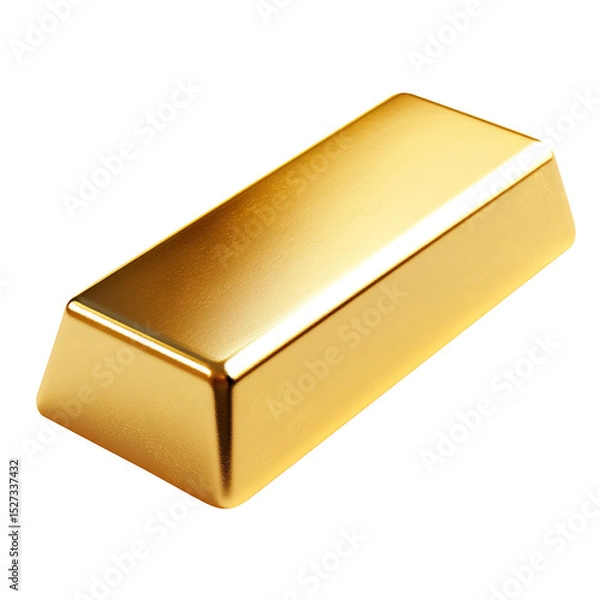 Fototapeta Flying falling gold bars isolated on a white background