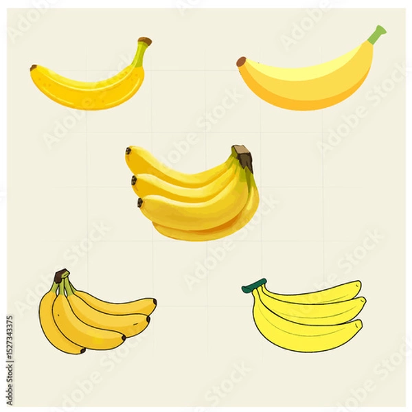 Fototapeta A set of banana vector