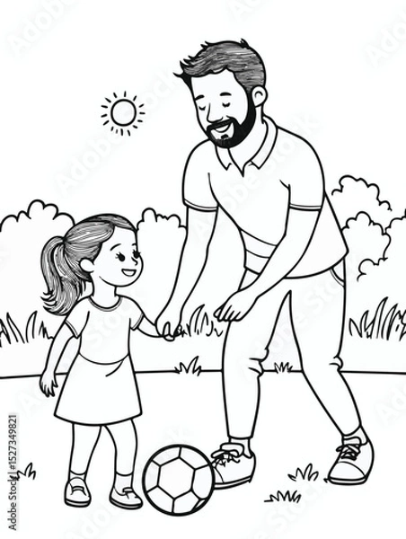 Obraz Soccer Fun with Dad and Son

