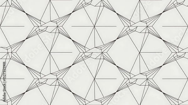 Obraz Abstract geometric seamless pattern with interconnected lines forming hexagonal shapes, creating a complex and intricate design.