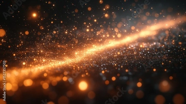 Obraz Abstract golden particles flowing