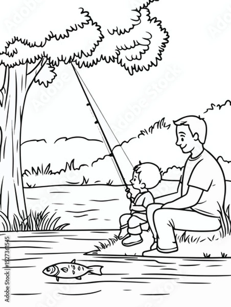 Obraz Fishing Adventure with Dad