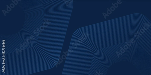 Fototapeta Modern dark blue background. Modern line stripes curve abstract presentation background. Luxury paper cut background abstract