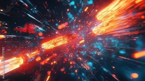 Fototapeta Abstract vibrant energy burst