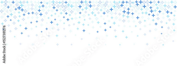 Obraz Seamless blue background with abstract plus pattern. Clean medical design with healthcare symbols in modern layout. Perfect for school and digital projects.
