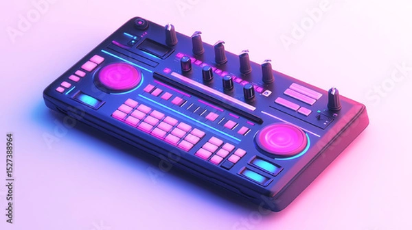 Fototapeta audioboard futuristic on white background