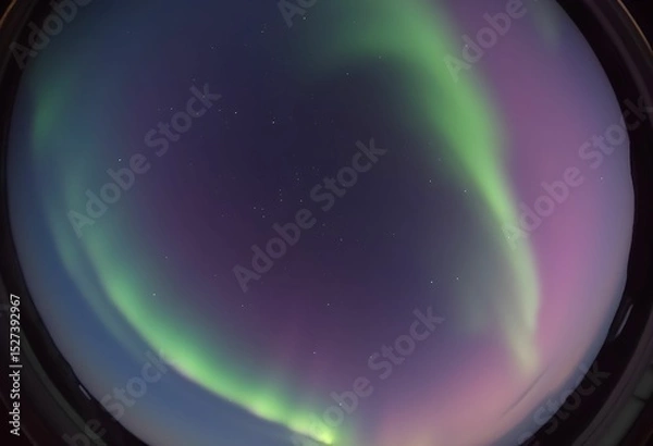 Obraz Celestial Dance: Aurora's vibrant hues paint the night sky with wonder.
