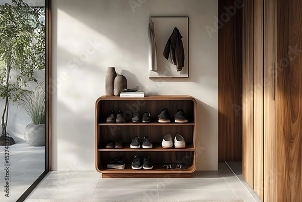 Fototapeta a compact shoe rack