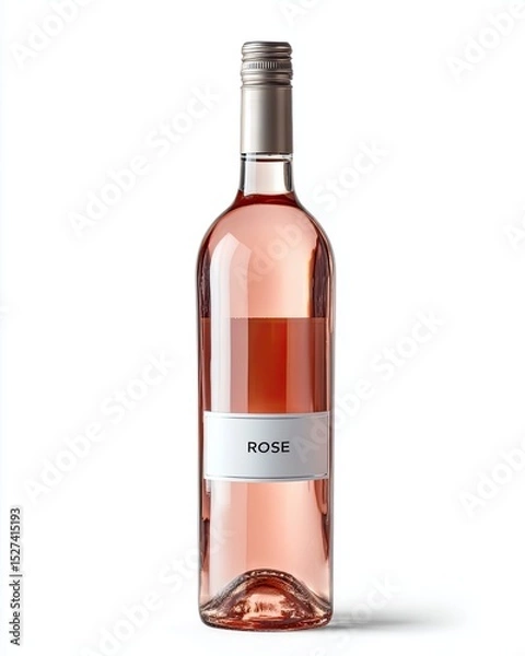 Obraz A captivating bottle of rose wine, showcasing its delicate pink hue and elegant design. Perfect for summer gatherings and celebrations.