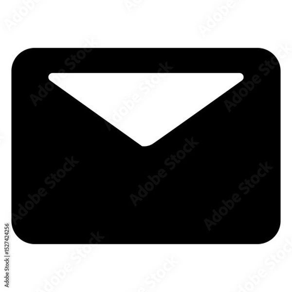 Obraz Black envelope with a white background. Icon