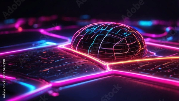 Fototapeta Internet Connection with Neon Effect for Enhanced Digital Experience