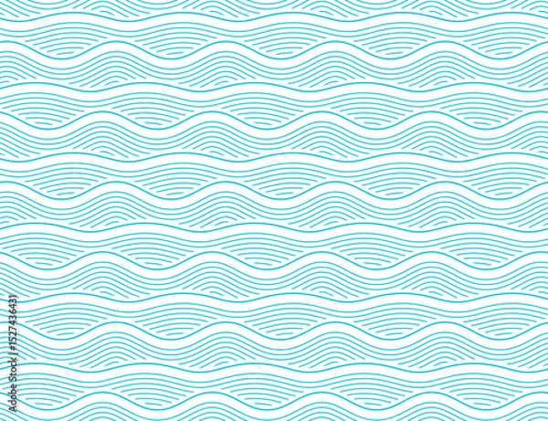 Fototapeta Abstract seamless background pattern with blue waves
