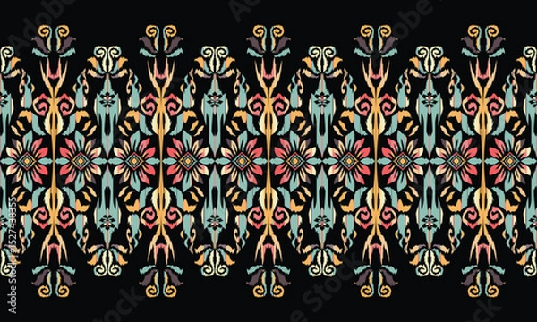 Fototapeta Ethnic handmade ornament, seamless pattern