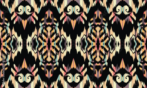 Fototapeta Ethnic handmade ornament, seamless pattern