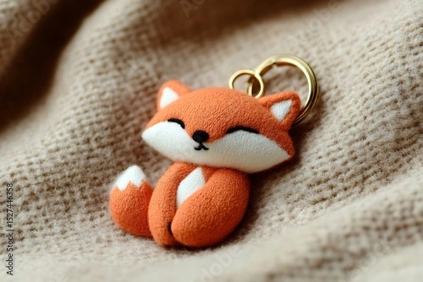 Fototapeta fox cub shaped keychain