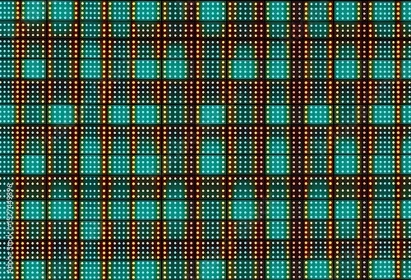 Fototapeta "Cyber Plaid" - Excellent for digital backgrounds, tech-themed designs, textile patterns, or a vibrant abstract art piece.