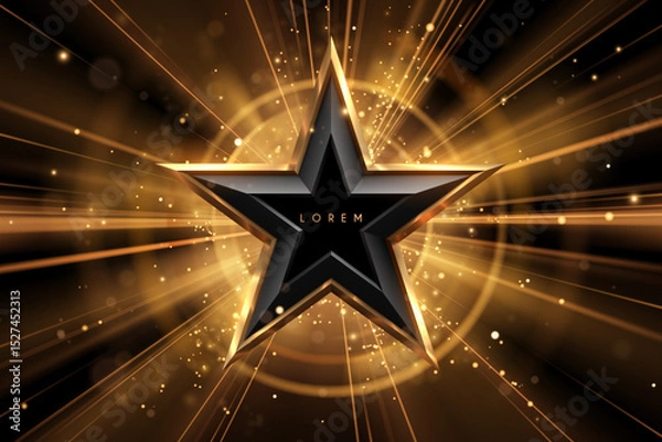 Fototapeta Star shape with golden light effects