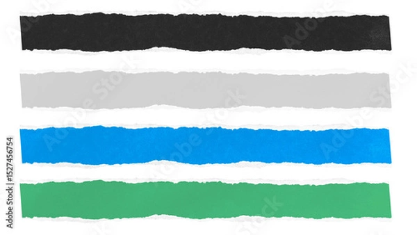 Obraz 手でちぎったリアルな紙の質感が特徴のテロップベースセット　背景透過素材