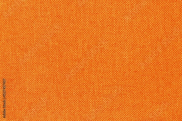 Fototapeta Orange fabric cloth texture for background, natural textile pattern.