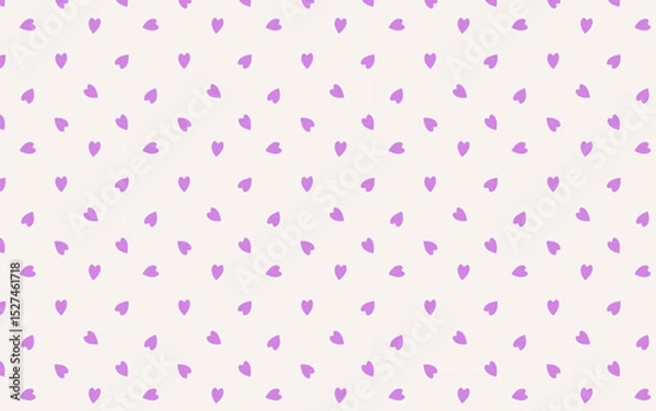 Obraz Seamless pattern with cute purple hearts on a light background. Perfect for romantic designs, Valentine's Day, textiles, digital paper, and gift wrap