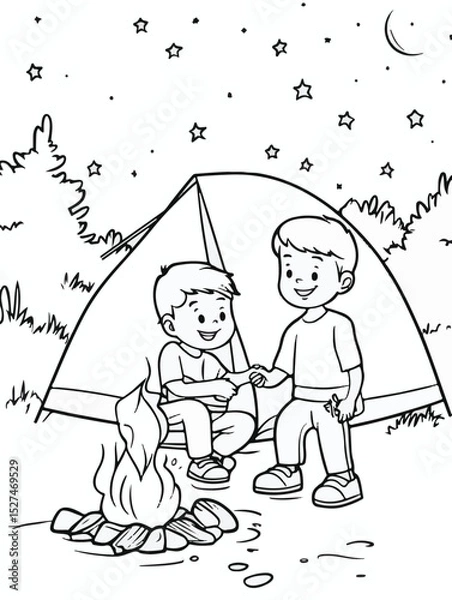 Obraz Camping Under the Stars with Dad