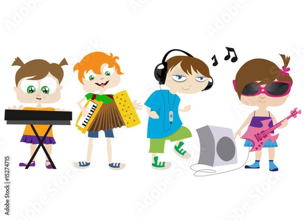 Fototapeta kids playing music