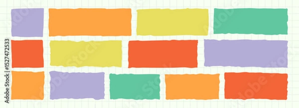 Fototapeta Rectangle shape frames. Irregular text boxes. Brush doodle organic form bg. Vector hand-drawn abstract fun, rough wavy border paper sticker elements, tags, jagged kids line speech bubble background