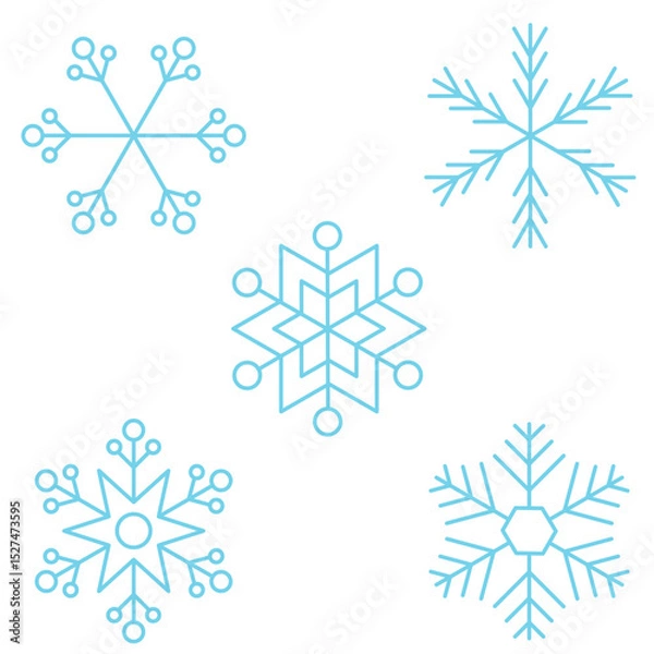 Obraz vector set of snowflakes