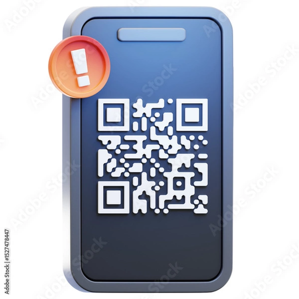 Obraz 3D Illustration of QR Code Scam Fraud