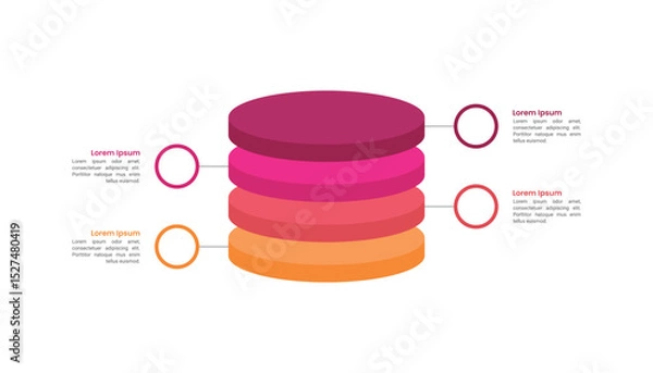 Fototapeta Stacked 3D layers Infographic Included 4 Layer