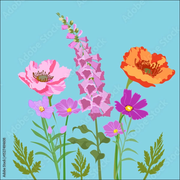 Obraz flowers and butterflies