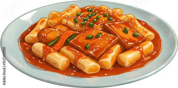 Obraz 떡볶이 - tteokbokki. Generative AI