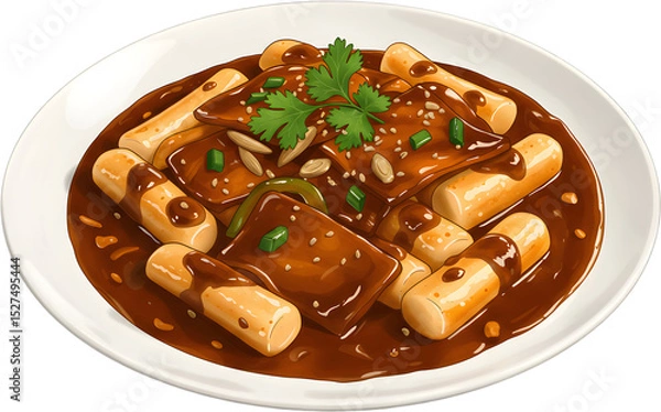 Obraz 떡볶이 - tteokbokki. Generative AI