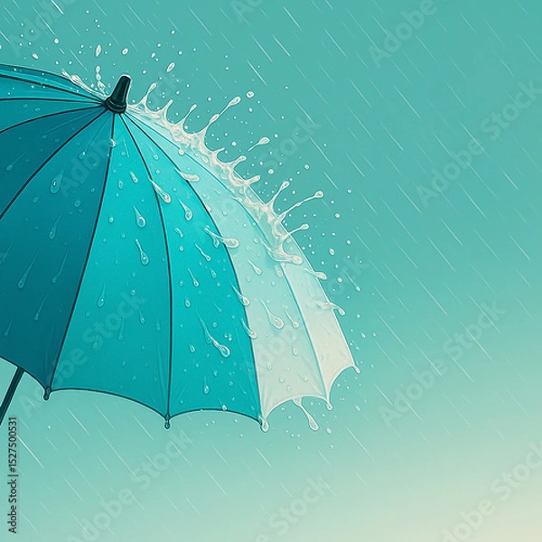 Obraz 雨をはじく傘の防水力と美しさ