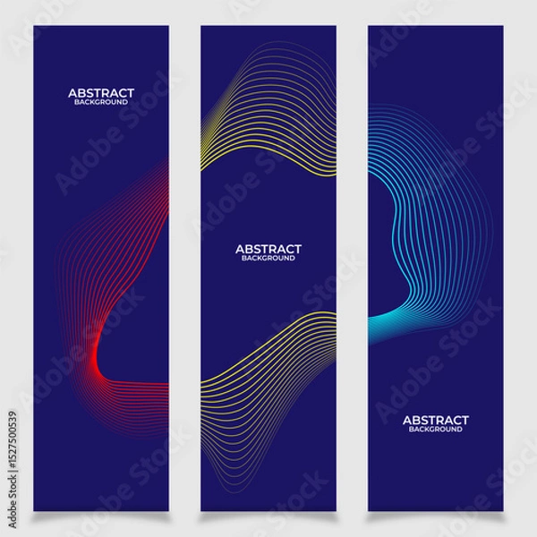 Obraz Vector illustration of abstract lines background set