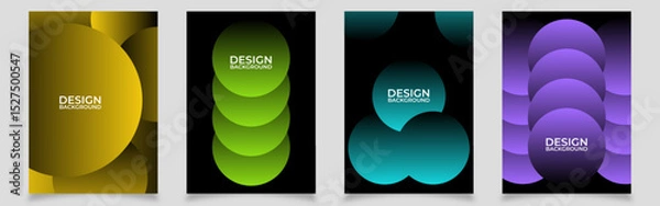 Obraz Vector illustration of abstract colorful shapes background set