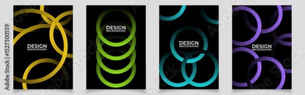 Obraz Vector illustration of abstract colorful shapes background set