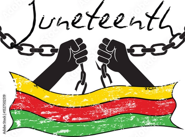 Fototapeta  juneteenth, june 19, 1865, freedom day, high quality vector artwork, transparent background