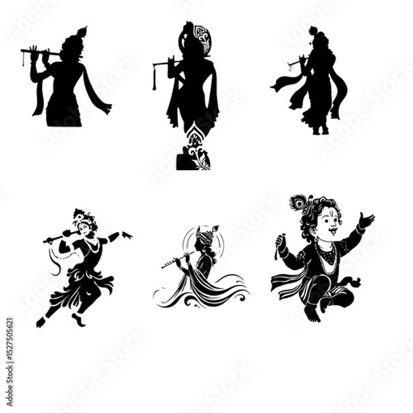 Fototapeta A set of Sree Krisna basudeb  icon