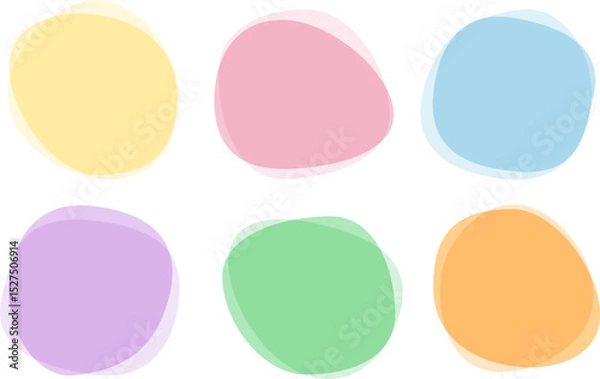 Fototapeta ポップでかわいいパステルカラーの流体シェイプ。