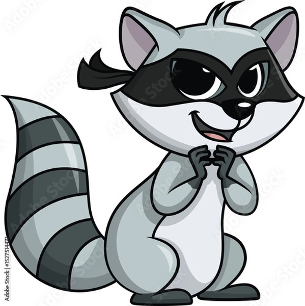 Fototapeta Evil Raccoon Bandit Vector Image