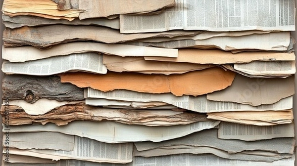 Fototapeta Layered Papers & Wood Texture