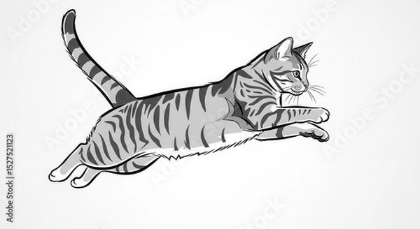 Obraz Leaping cat showcasing agility