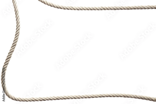 Fototapeta Rope frame border isolated on a white background png ai generated