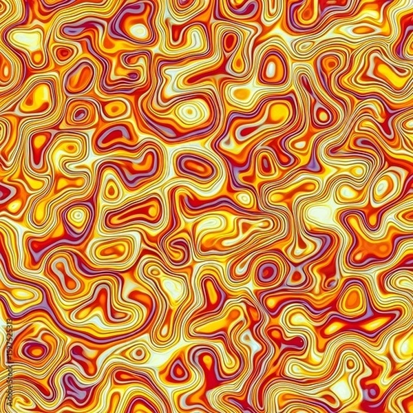 Fototapeta Abstract Swirls of Orange, Yellow, and Red: A Dynamic and Energetic Pattern Design.
