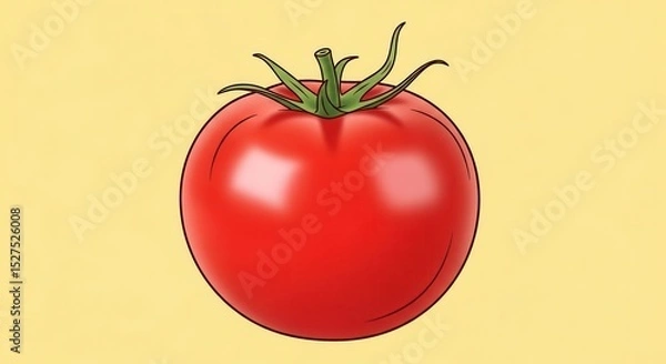 Obraz Fresh tomato on soft yellow background